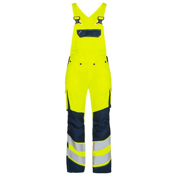 F. Engel 3543 Safety Ladies Bib Overall Repreve Yellow/Blue Ink