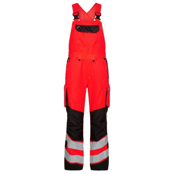 F. Engel 3543 Safety Ladies Bib Overall Repreve Red/Black