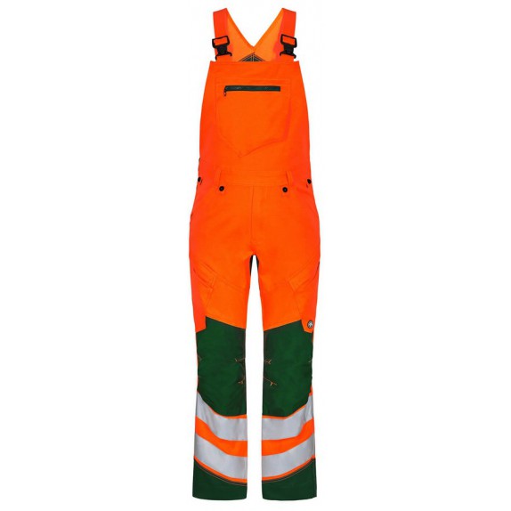 F. Engel 3544 Safety Bib Overall Stretch Orange/Green