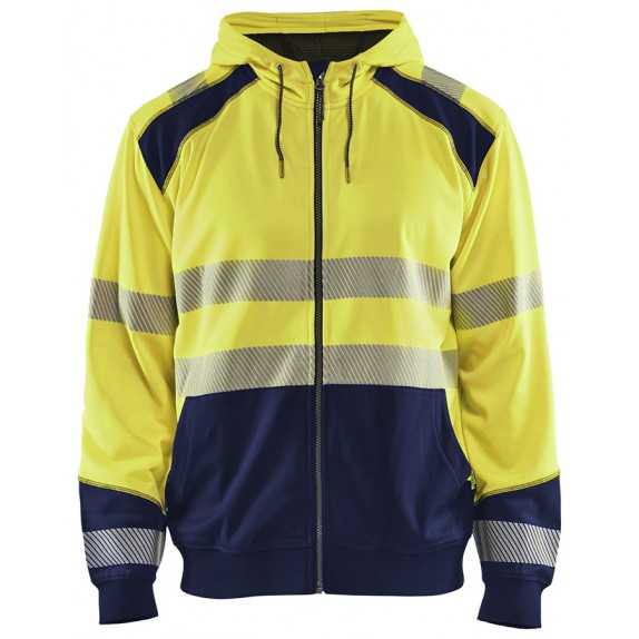Blåkläder 3546-2528 Hooded sweatshirt High Vis Geel/Marineblauw