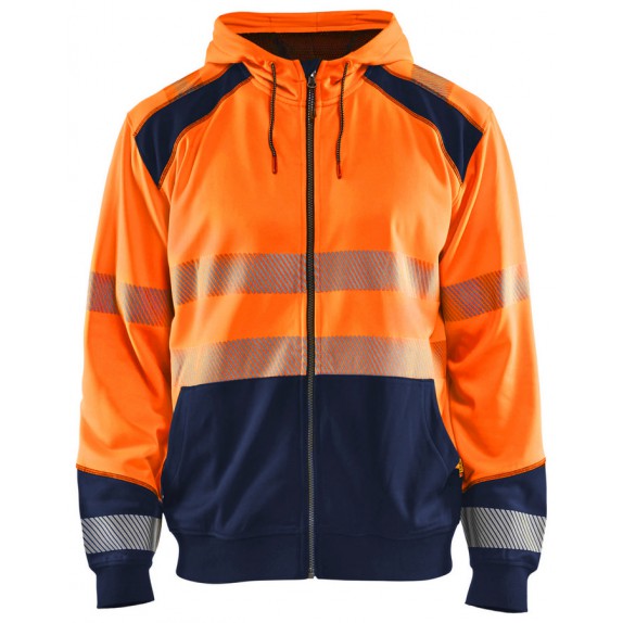 Blåkläder 3546-2528 Hooded sweatshirt High Vis Oranje/Marineblauw