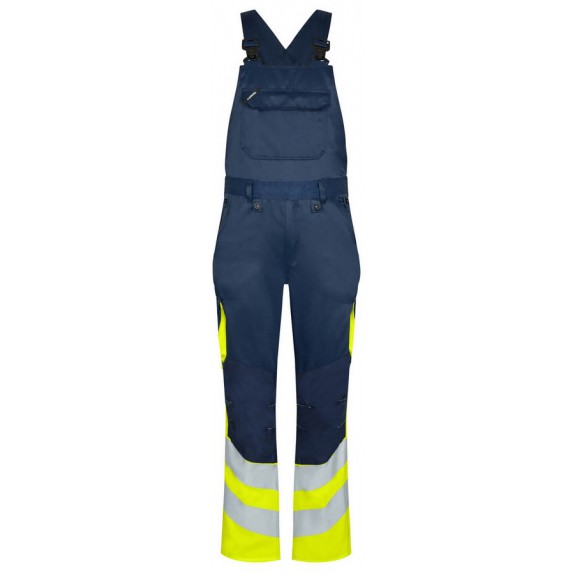 F. Engel 3547 Safety Light Bib Overall Repreve Blue Ink/Yellow