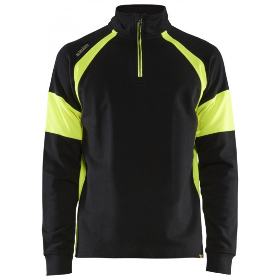 Blåkläder 3550-1158 Sweatshirt Met High Vis Zones Zwart/High Vis Geel