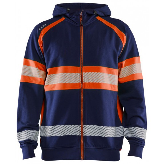 Blåkläder 3552-1158 High vis Hooded sweatshirt Marineblauw/Oranje
