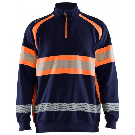Blåkläder 3553-1158 High vis Sweater Marineblauw/Oranje