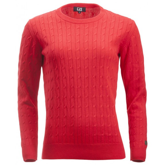 Cutter & Buck Blakely Knitted Sweater Dames Rood