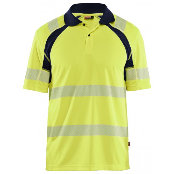 Blåkläder 3595-1013 UV-Poloshirt High Vis High Vis Geel/Marineblauw