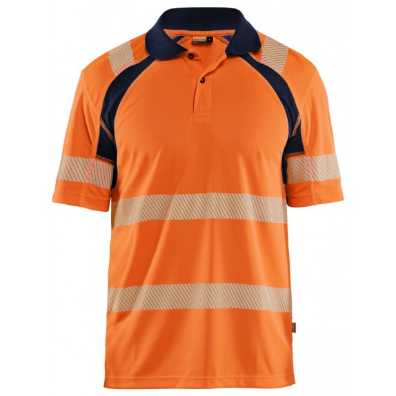 Blåkläder 3595-1013 UV-Poloshirt High Vis High Vis Oranje/Marineblauw