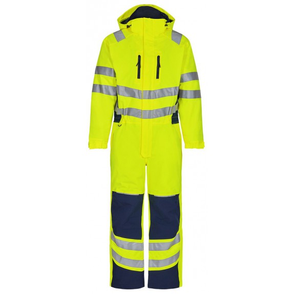 F. Engel 4946 Safety Winter Boiler Suit Yellow/Blue Ink