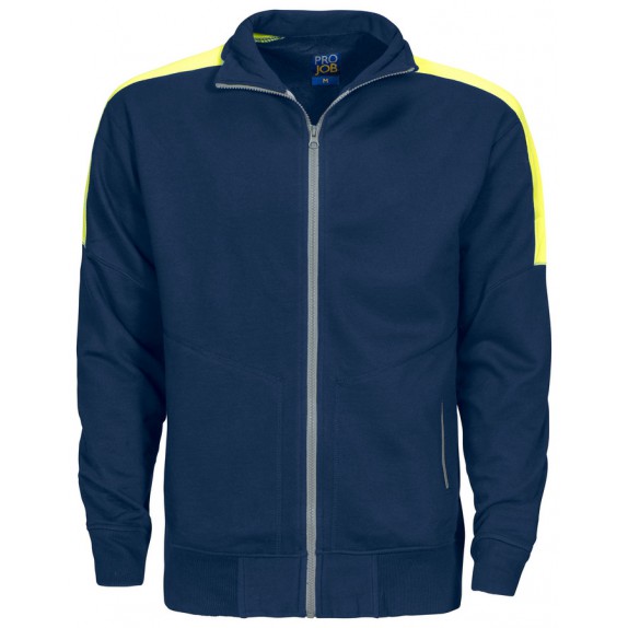 Projob 2123 Sweatshirt Marineblauwblauw / Hv Geel