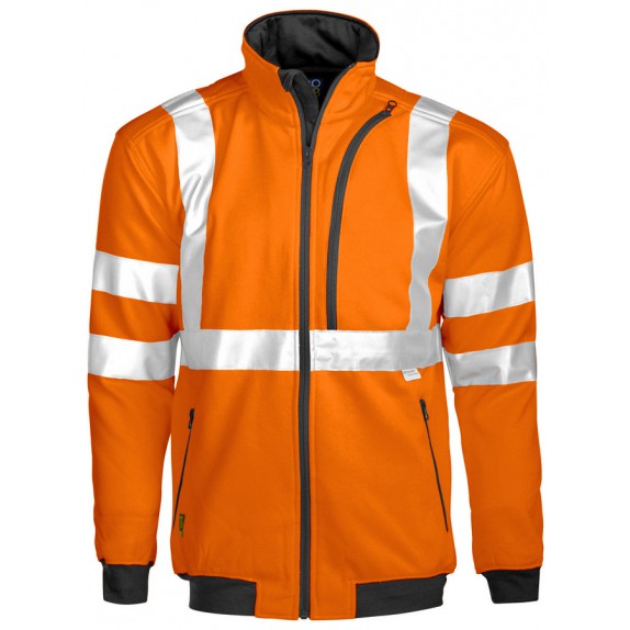 Projob 6103 Sweatshirt Lange Ritssluiting - ISO 20471 Klasse 3 Oranje/Zwart
