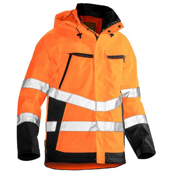 Jobman 1283 Hi-Vis Shell Jacket Oranje/Zwart