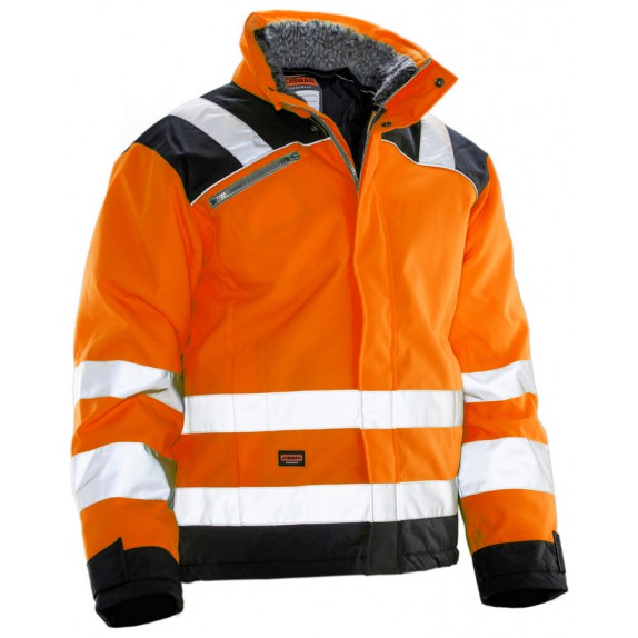 Jobman 1346 Hi-Vis Winter Jacket Star Oranje/Zwart