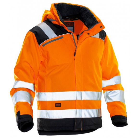 Jobman 1347 Hi-Vis Winter Jacket Star Oranje/Zwart