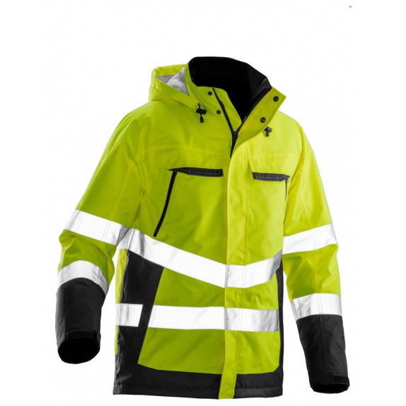 Jobman 1383 Hi-Vis Lined Jacket Geel/Zwart