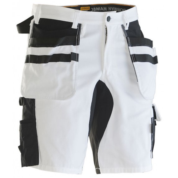 Jobman 2178 Schilder Shorts Core Stretch Wit/Zwart
