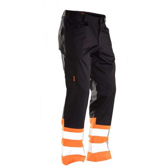 Jobman 2314 Hi-Vis Service Trousers Zwart/Oranje