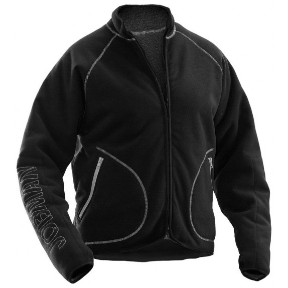 Jobman 5192 Fleece Jacket Reversible Zwart/Grijs