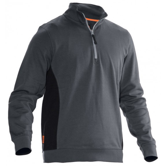 Jobman 5401 Halfzip Sweatshirt Donker grijs/Zwart