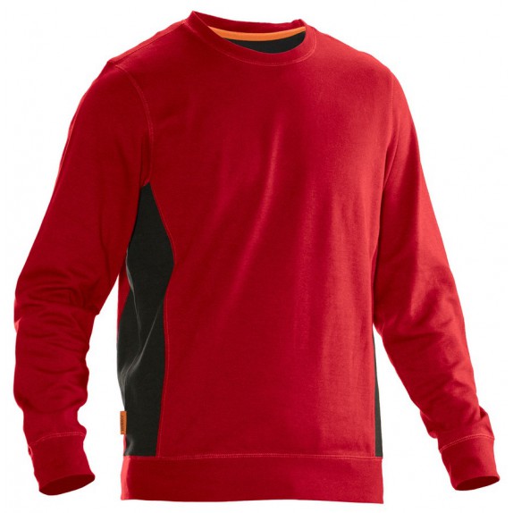 Jobman 5402 Roundneck Sweatshirt Rood/Zwart