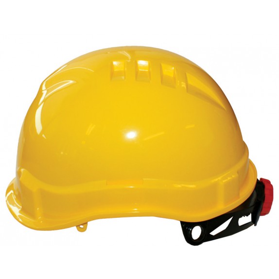 M-Safe MH6030 veiligheidshelm geel met draaiknop korte klep