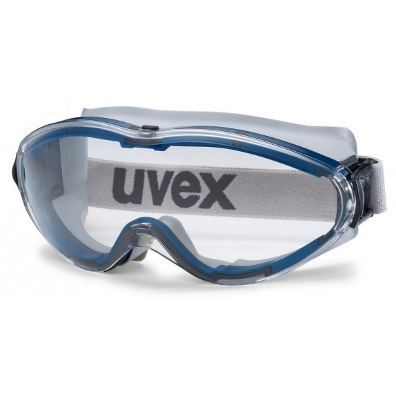 Uvex ruimzichtbril ultrasonic 9302-600 grijs/blauw montuur heldere PC lens UV 2-1.2 supravision e