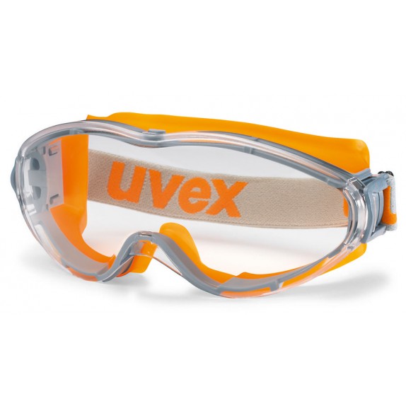 Uvex ruimzichtbril ultrasonic 9302-245 oranje/grijs montuur heldere PC lens UV 2-1.2 supravision