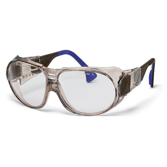Uvex veiligheidsbril futura 9180-125 bruin montuur heldere lens UV 2-1.2 optidur 4C PLUS