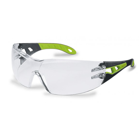Uvex veiligheidsbril pheos 9192-225 zwart/groen montuur heldere lens UV 2C-1.2 supravision HC-AF