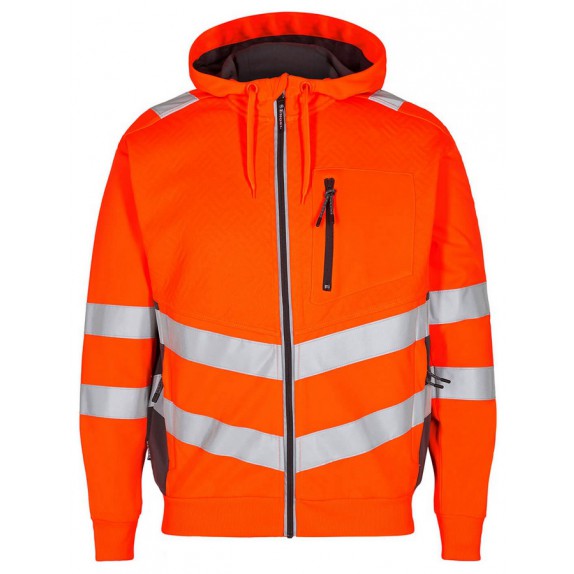 F. Engel 8025 Safety Sweat Cardigan Orange/Anthracite