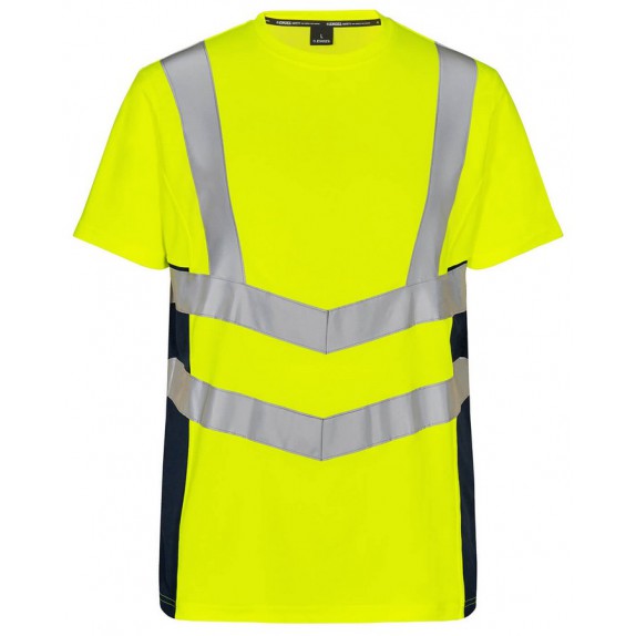 F. Engel 9544 Safety T-Shirt SS Yellow/Blue Ink