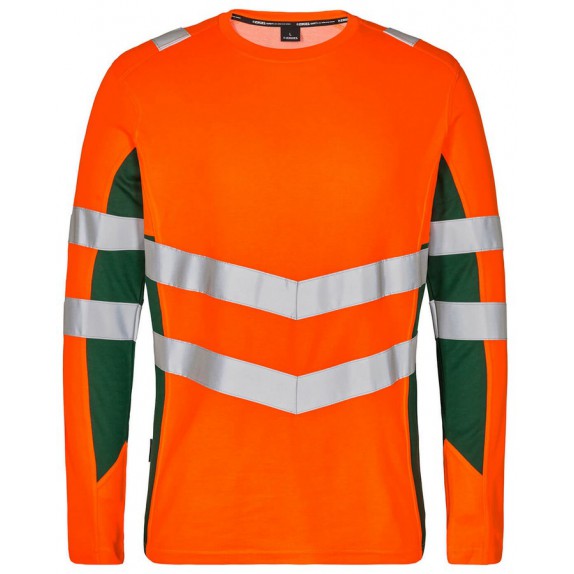 F. Engel 9545 Safety T-Shirt LS Orange/Green