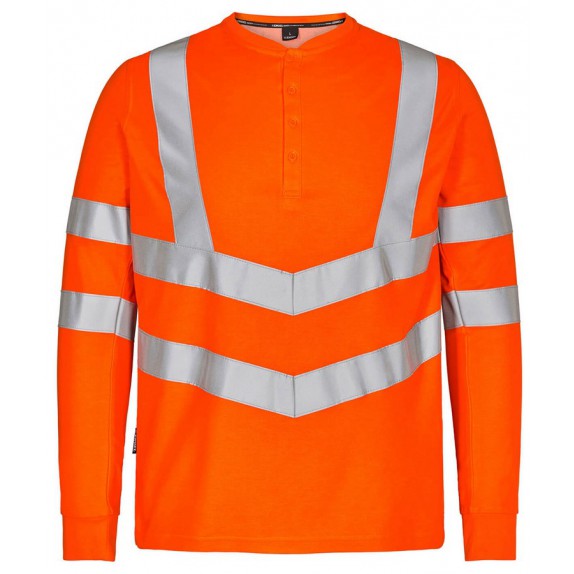 F. Engel 9548 Safety Grandad T-Shirt LS Orange