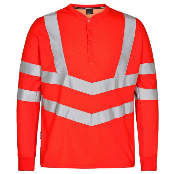 F. Engel 9548 Safety Grandad T-Shirt LS Red