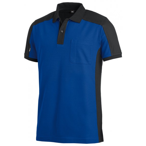 FHB Konrad Poloshirt tweekleurig Korenblauw-Zwart
