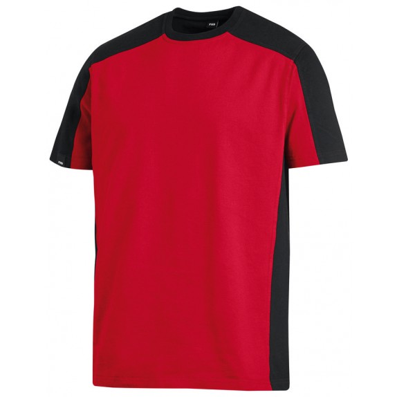 FHB Marc T-Shirt tweekleurig Rood-Zwart
