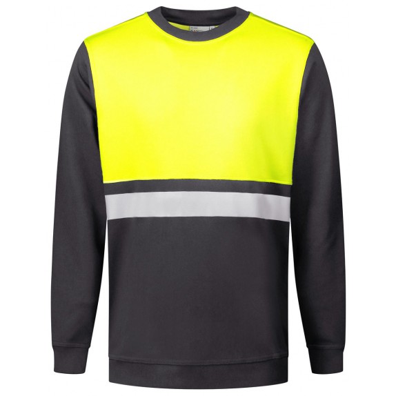 Santino O-hals Helsinki Sweater Graphite / Fluor Yellow