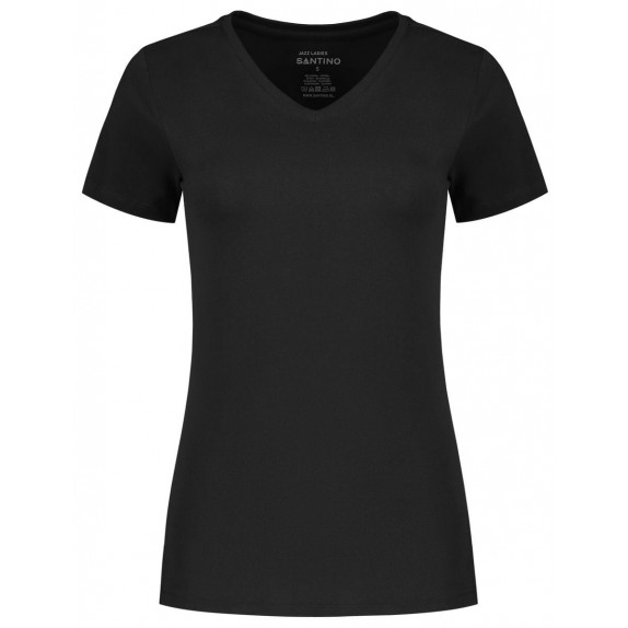Santino Jazz Ladies V-neck T-shirt Black