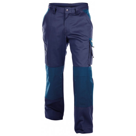 Dassy Boston Tweekleurige werkbroek met kniezakken Marineblauw/Korenblauw 300gr