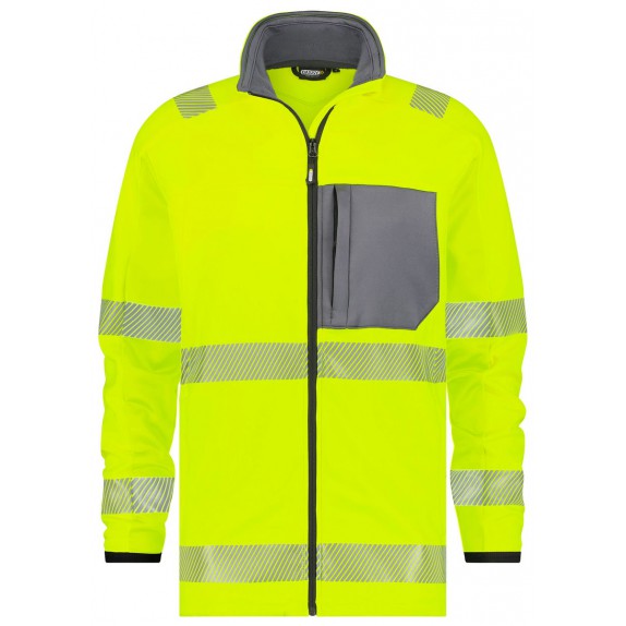 Dassy Camden Hogezichtbaarheids midlayer jacket Fluogeel/Cementgrijs