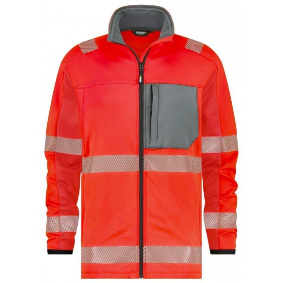 Dassy Camden Hogezichtbaarheids midlayer jacket Fluorood/Cementgrijs