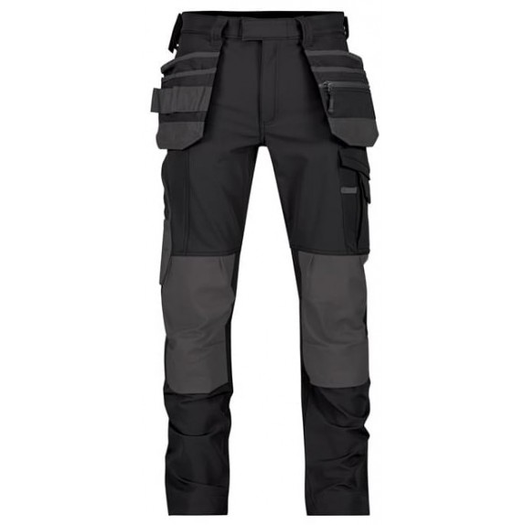 Dassy Matrix Stretch holsterzakkenbroek met kniezakken Zwart/Antracietgrijs