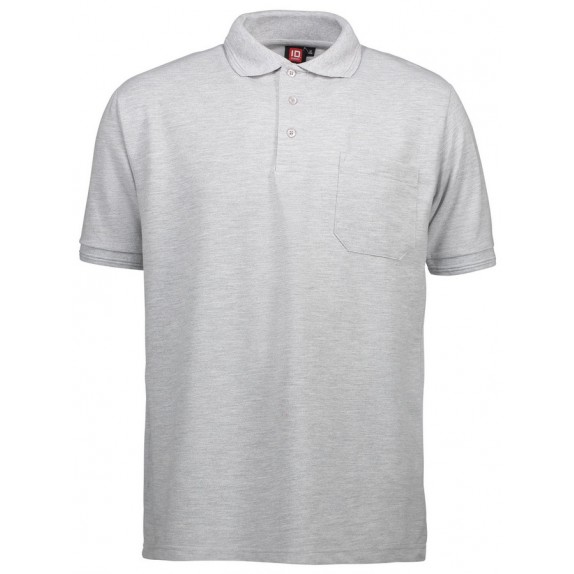 Pro Wear ID 0320 Men Pro Wear ID Polo Shirt Pocket Grey Melange