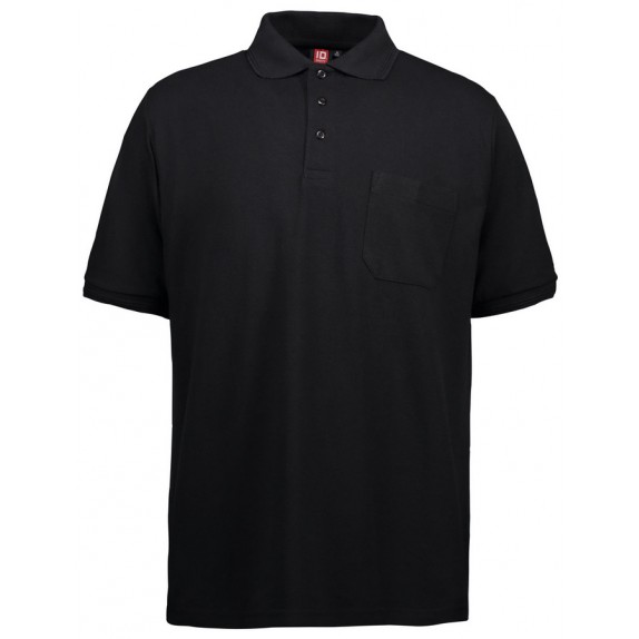 Pro Wear ID 0520 Mens' Classic Polo Shirt Pocket Black