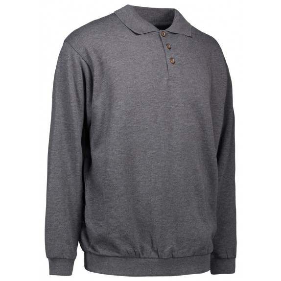 Pro Wear ID 0601 Men Classic Polo Sweatshirt Anthracite Melange