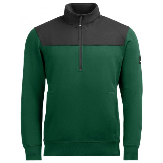 FHB Rob Zip-Sweatshirt Groen-Zwart