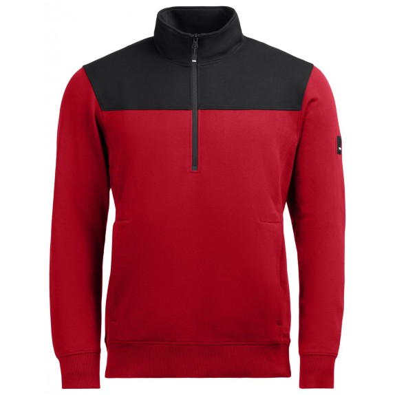 FHB Rob Zip-Sweatshirt Rood-Zwart