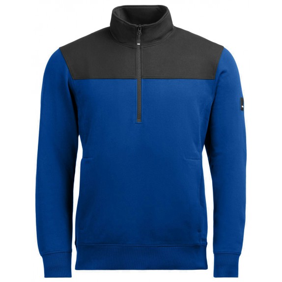 FHB Rob Zip-Sweatshirt Korenblauw-Zwart