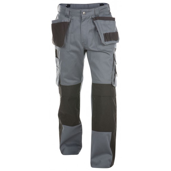 Dassy Seattle Tweekleurige holsterzakkenbroek met kniezakken Cementgrijs/Zwart 300gr
