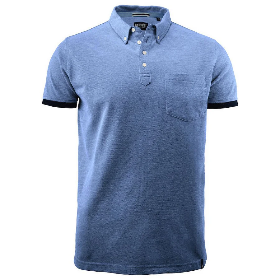 Harvest Larkford Poloshirt Heren Lichtblauw Melee
